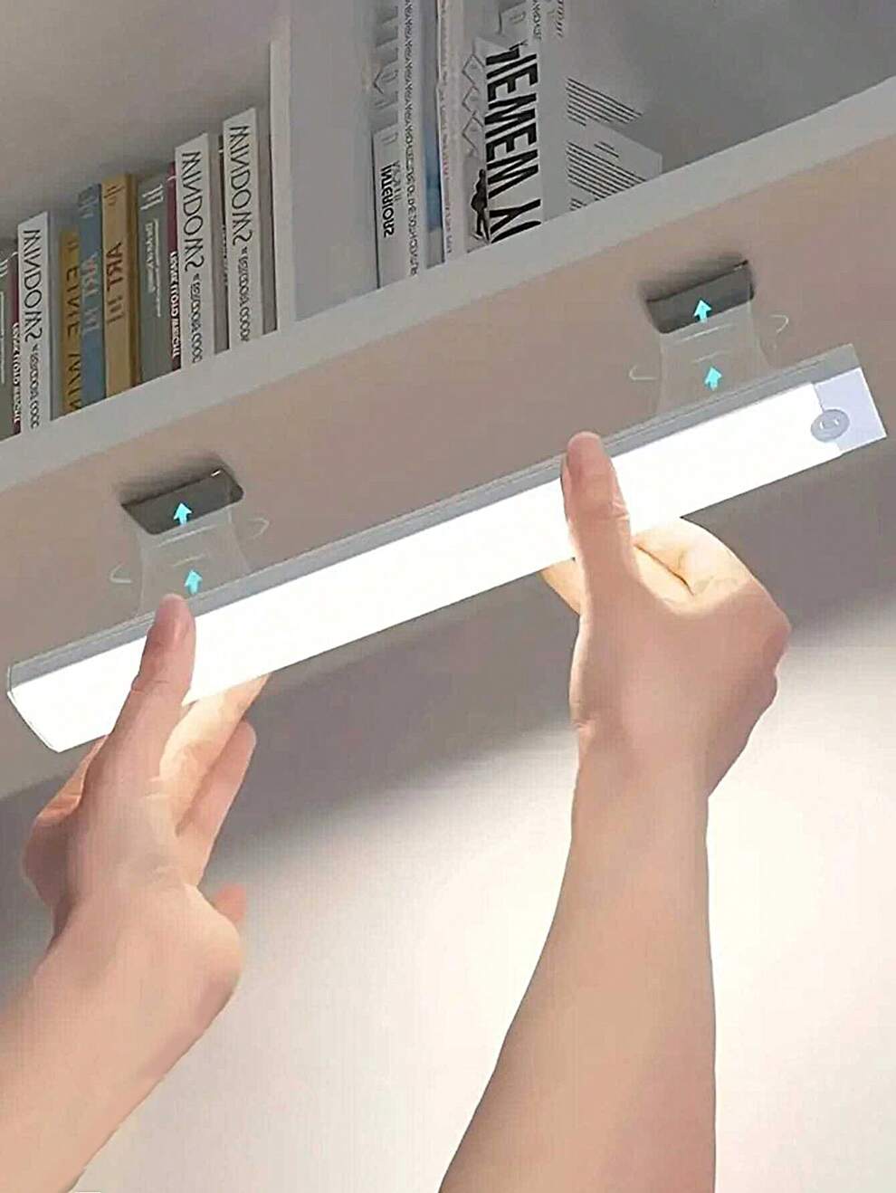 1pc Under Cabinet Light, Wireless Motion Sensor LED Light Bar, LED Long Sense Light, Rechargeable Magnetic Night Light, For Corridor Kitchen Cabinet Stairs Hallway Wardrobe Home Room Decoration