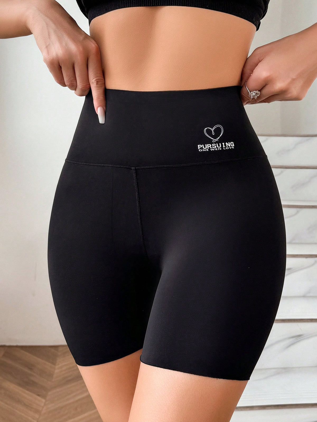 1pc Women's Heart & Letter Printed Slim Fit Sporty Casual Briefs