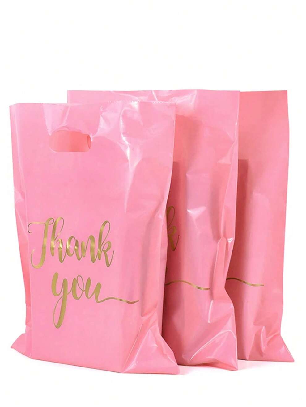 10pcs, Pink Thank You Gift Bags, Retail Shopping Bags, For Weddings, Birthdays, Christmas, New Year, Business Gifts, Holiday Party Gift Bag