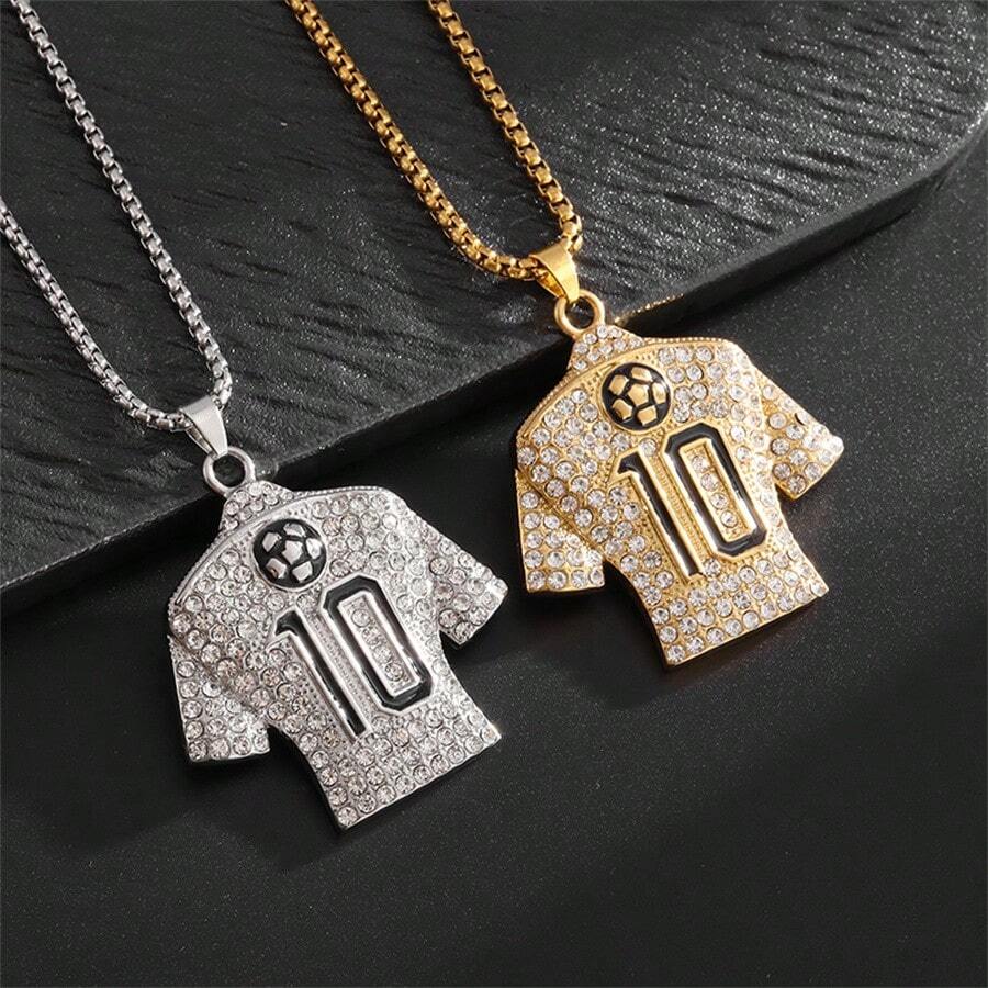 1 Piece Hip Hop Rock Sparkling Blingbling Basketball Jersey Pendant Necklace For Men Women Sports Jewelry Gift