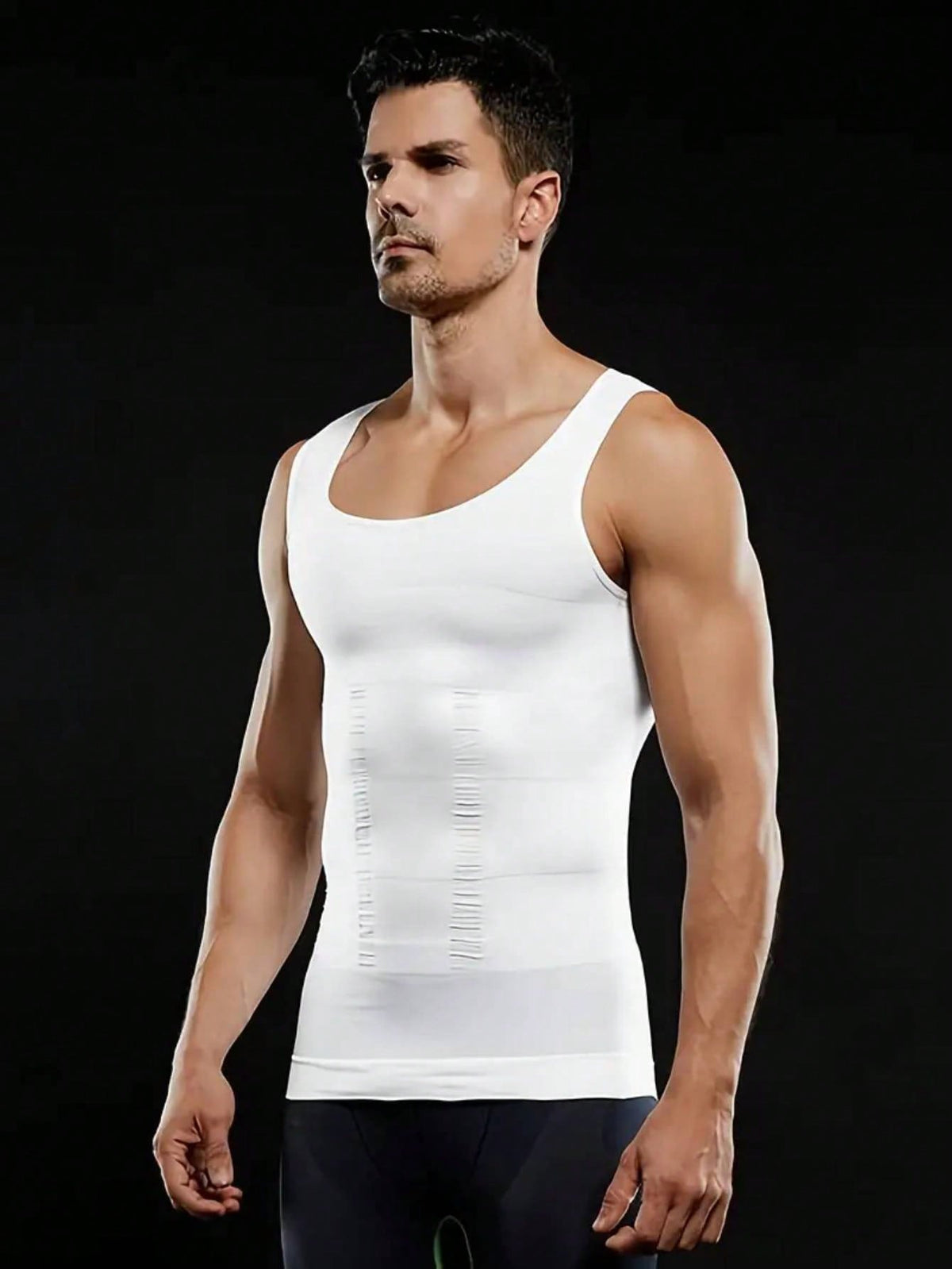 Men's Breathable Body Shaper Vest With Chest Compression & Tummy Control For Fitness And Sports