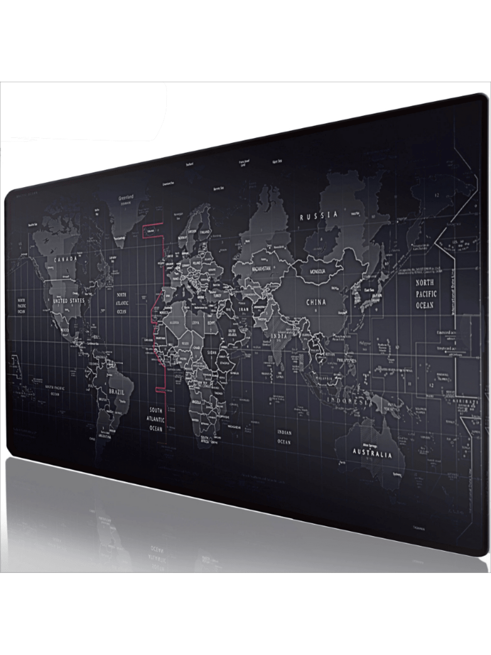 1pc Large Gaming Mouse Pad With Stitched Edges, Minimalist Topographic Map Desk Mat, Extended XL Mousepad With Anti-Slip Base, Cool Desk Pad For Keyboard And Mouse, 31.5 X 11.8 In, Black