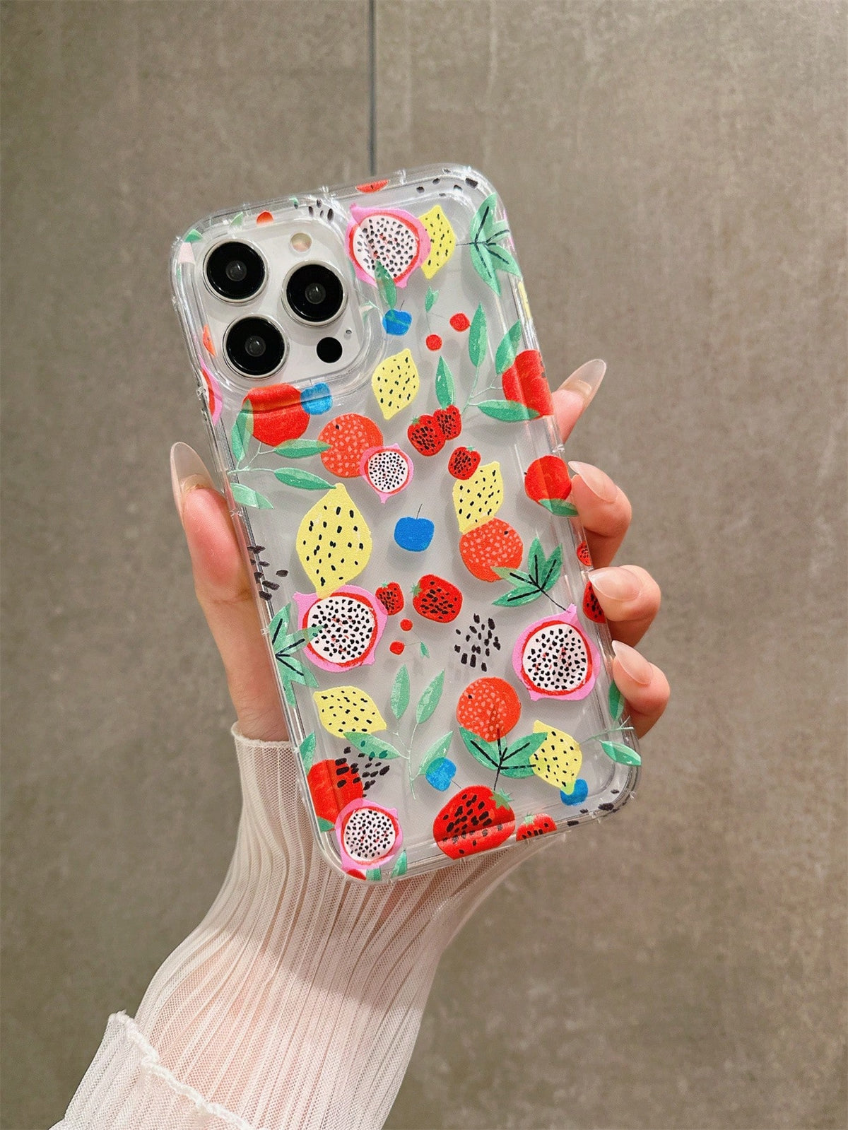 Fruit Pattern Phone Case Compatible With IPhone 15promax, Anti-Drop, Compatible With 14/13