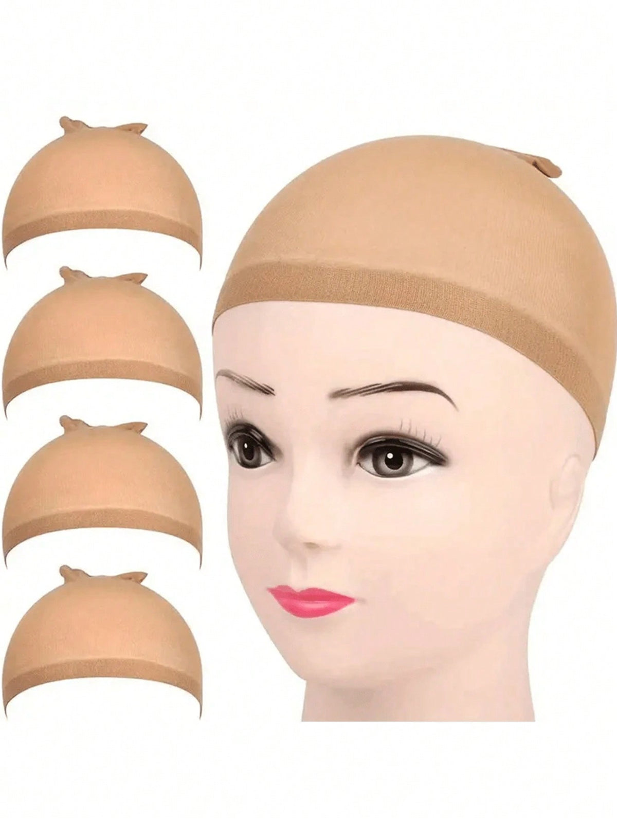 4pcs Natural Breathable Invisible Wig Caps, Suitable For Costume Parties And Festivals. High-Quality Mesh Wig Cap For Making Wigs, Crochet Cap With Elasticity And High Definition, Unisex Hair Accessor