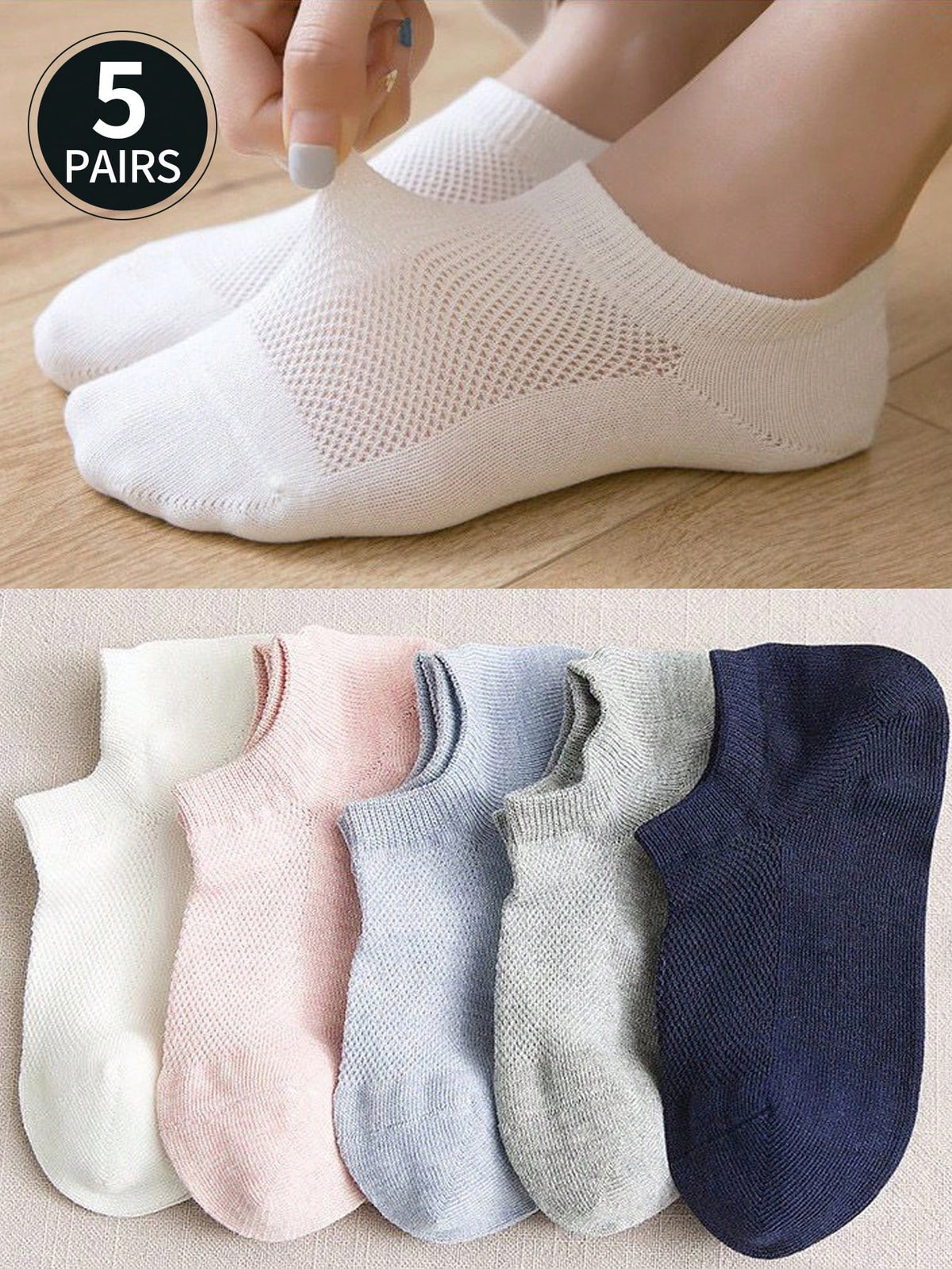 7 Pairs Of Women's Socks, Invisible Socks, Foot Massage Detail Design, Short Socks, Black Socks, White Socks, Ankle Socks,Women Socks,Breathable Design Details, Anti Slip Design, Moisture Wicking, Can