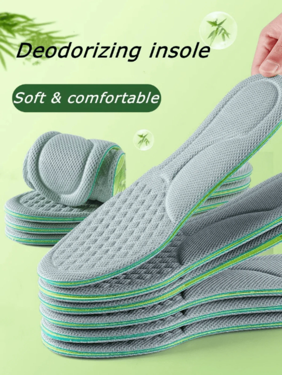 Sports Deodorant Insoles For Shoes Soft Comfortable Running Breathable Shock Absorption Insole For Feet Men Women Shoe Sole Pads