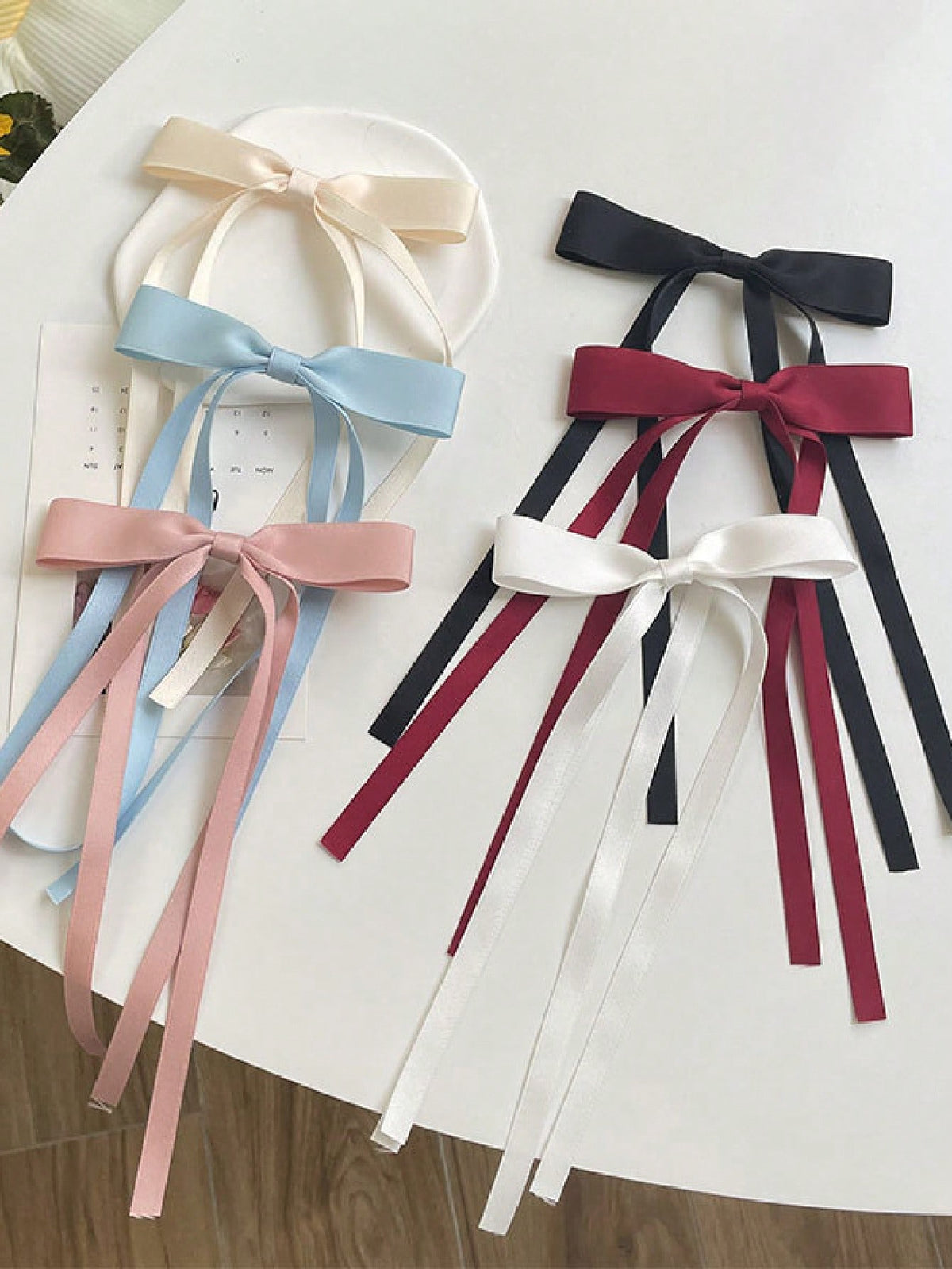 6 PCS Hair Bows For Women, Satin Hair Ribbon Hair Bows Metal Bow Hair Clips With Long Tail, Tassel Bowknot Hair Clips Hair Barrettes Hair Accessories For Women Girls Teens Kids