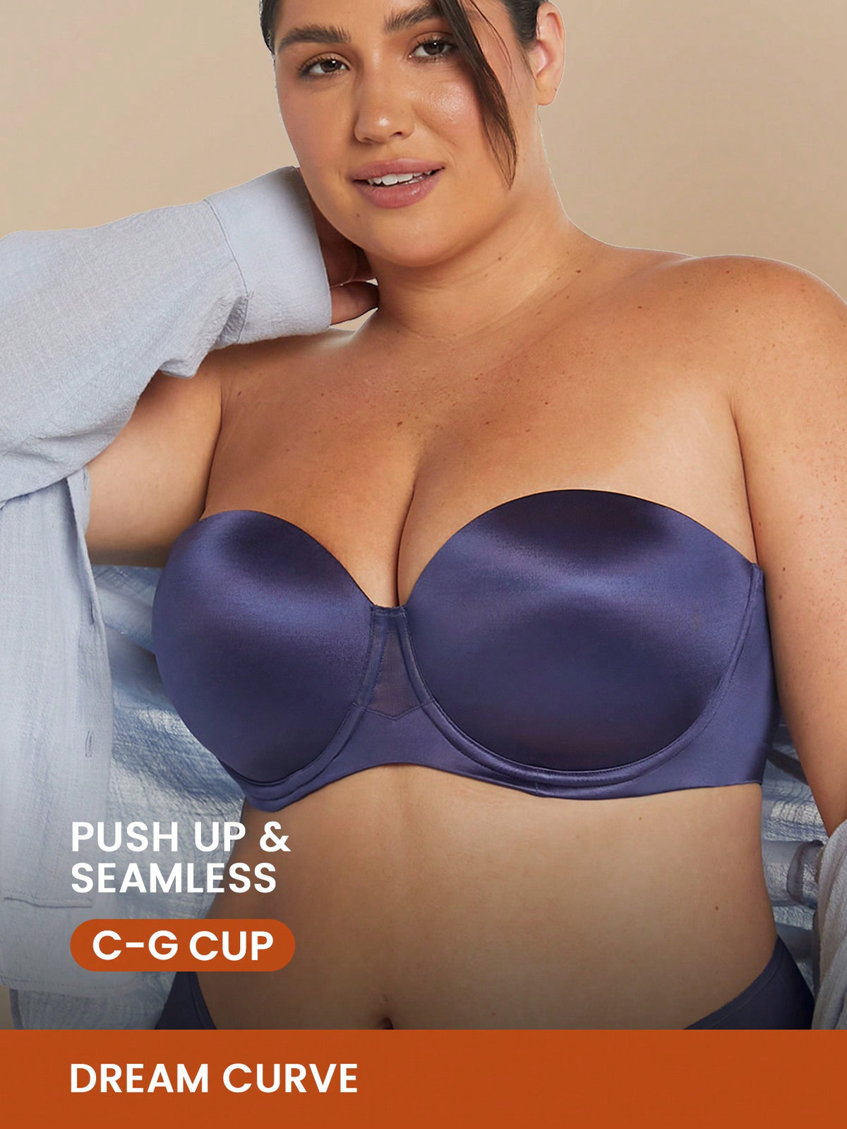 LUVLETTE Plus Dream Curve Support +Strapless T-Shirt Bra