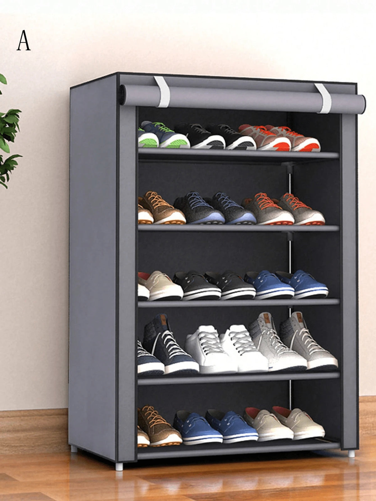 1pc Multilayer Simple Shoe Cabinet Cloth Shoe Rack Dustproof Organizer With Multi-Use, Suitable For Home And Dorm Room