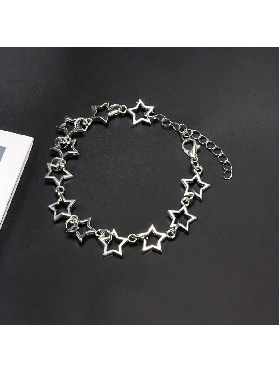 1pc Fashionable Unisex Star Shaped Metallic Bracelet For Everyday Wear & As Gift