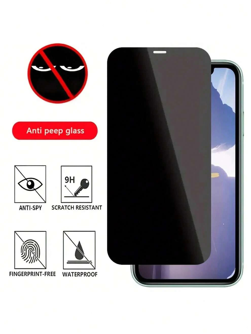 1pc Full Coverage Privacy Anti-Peeping Tempered Glass Screen Protector Compatible With IPhone 15 Pro Max/15/14 Plus/13/12/11 Pro Max/X/Xs/Xr