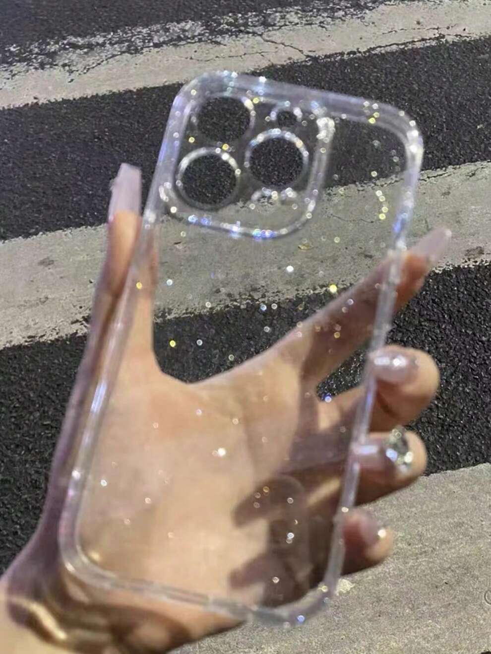 1pc Clear Case With 2.0mm Thick Glittering Starry Sky Pattern To Fit Iphone11/12/13/14 Pro Max/Xs/Xr/11 Pro/11 Pro Max/12 Pro/12 Pro Max/13 Pro/13 Pro Max/7 Plus/14 Pro/14 Pro Max/14 Plus/7 Plus/8 Plu