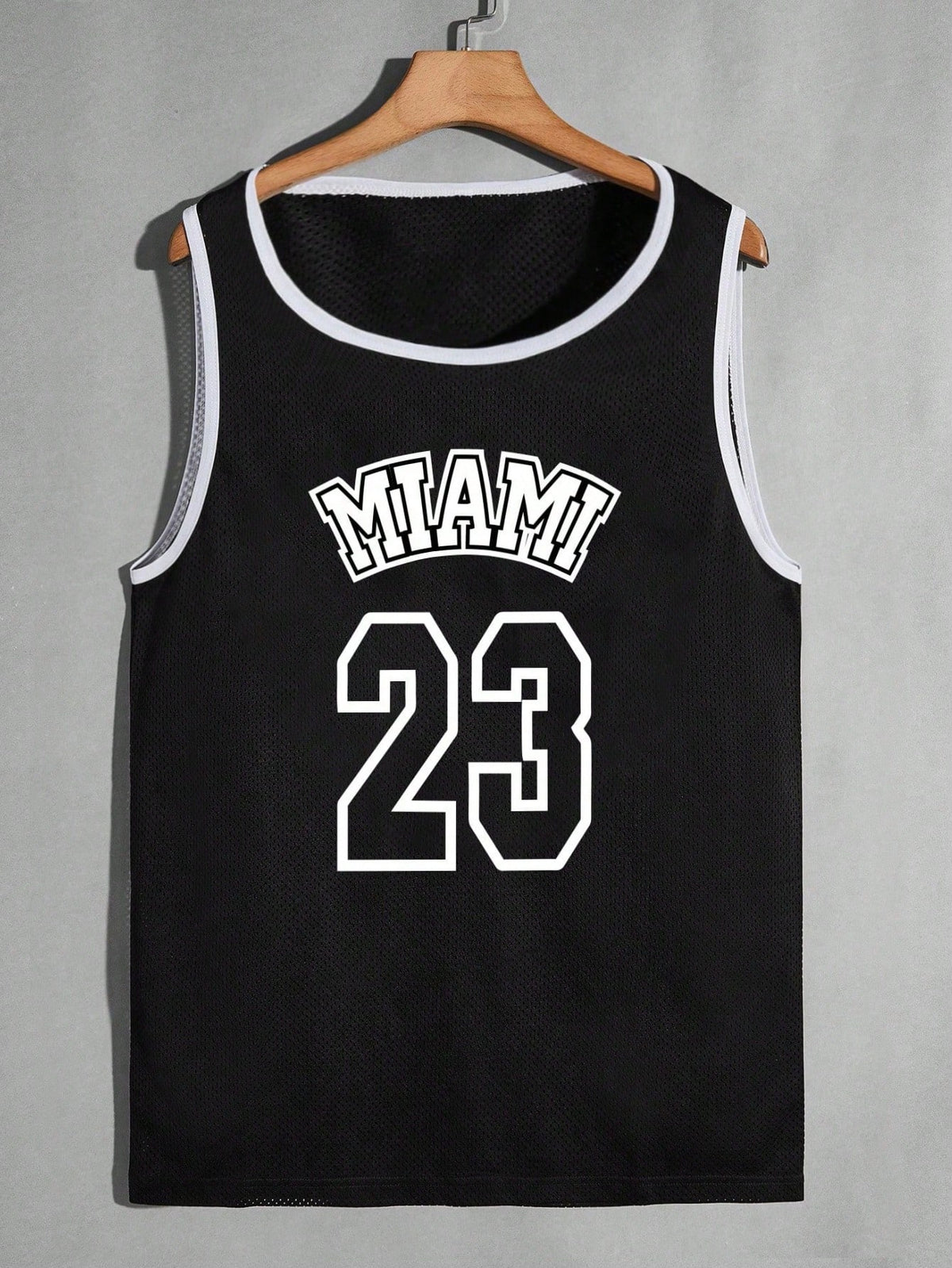 Manfinity Sporsity Men Letter Graphic Contrast Binding Basketball Jersey