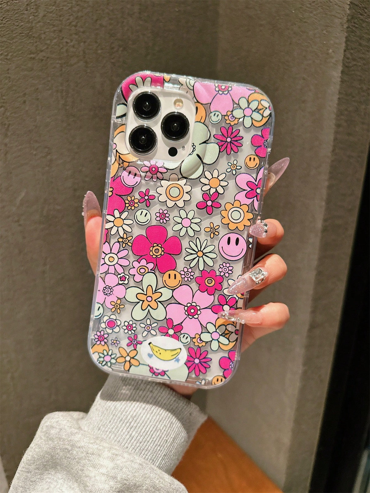 1pc Fashionable Smiling Face Pattern Phone Case Compatible With IPhone With Anti-Drop Design, Suitable For 15promax/14plus/13promax/12/11/7g/7p/Ix/Xr/Xsmax