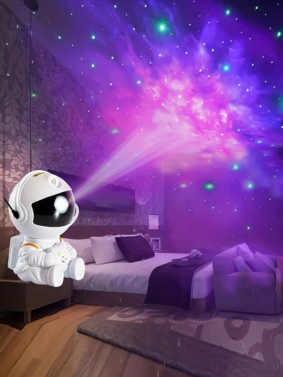 1pc Usb Astronaut Sky Projection Lamp, Provides A Fantasy Starry Sky Atmosphere In Any Room, Perfect Gift For Kids, Also Ideal As Toy/ Night-Light, Bedroom/ Living Room Decoration