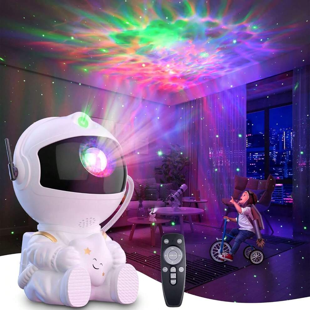 Star Projector Lamp With Galaxy Astronaut Spaceman Space Projection, Nebula Sky Light For Bedroom Decoration And Kids Gift