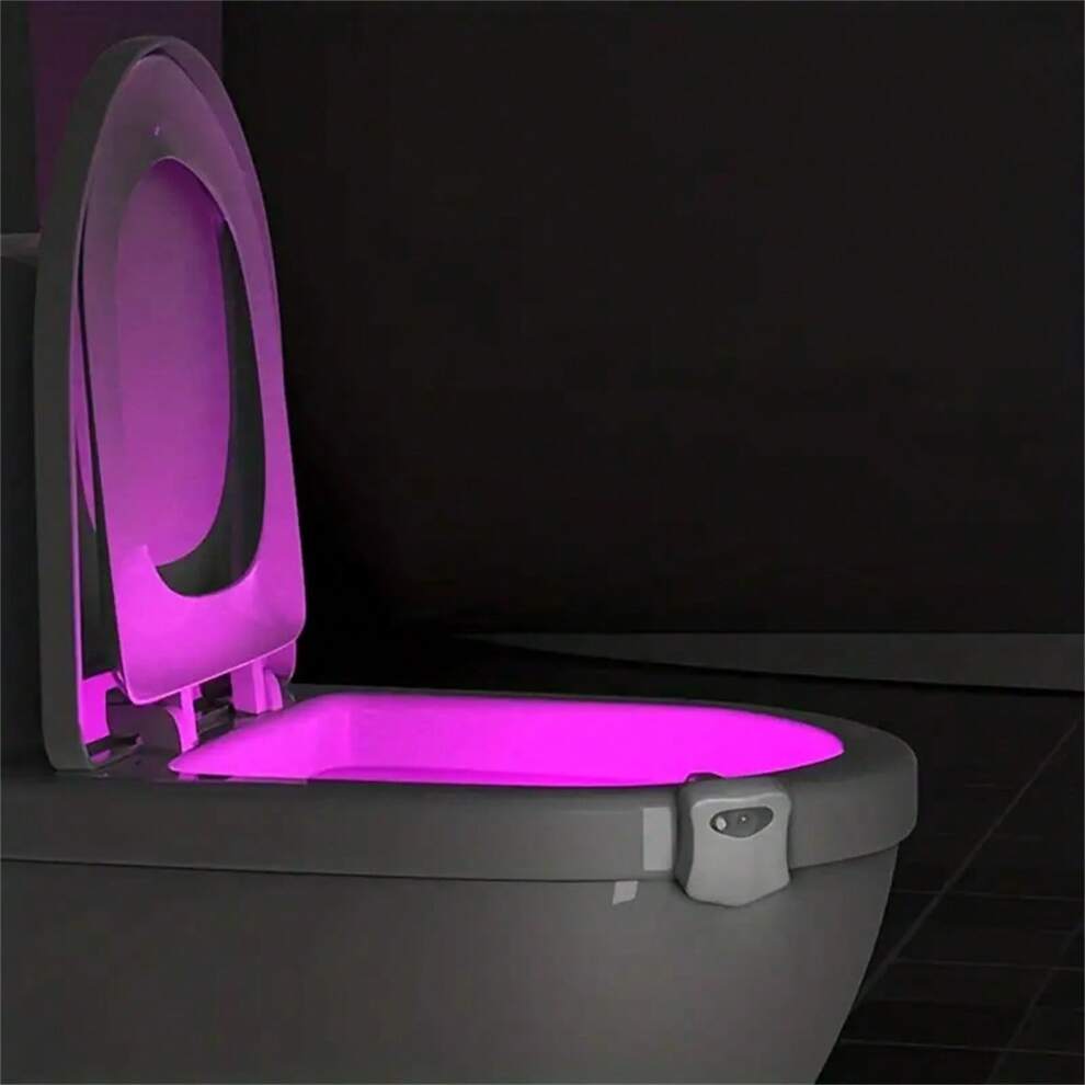 1pc Toilet Night Light Motion Sensor, 8-Color Changing Toilet Bowl Light, LED Nightlight For Bathroom Decor, Bathroom Accessories