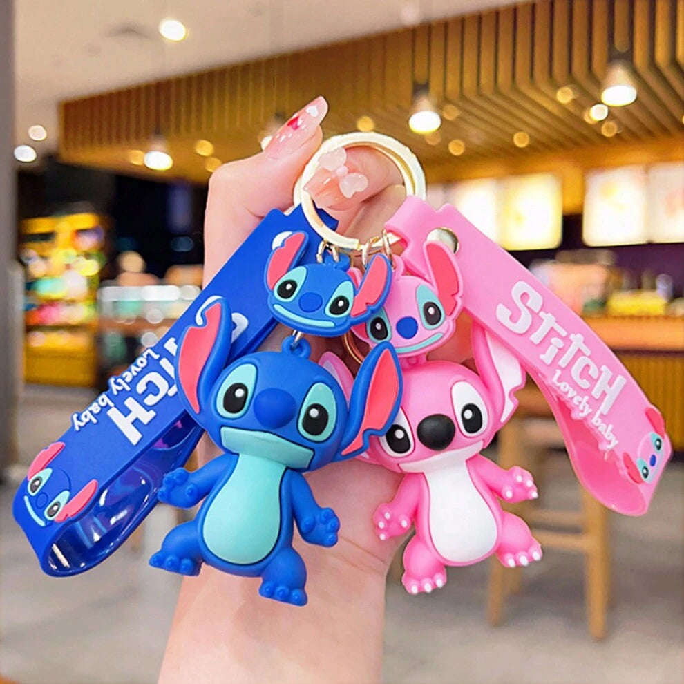 4 Styles Lilo Stitch Keychain Stitch Action Figure Keychains Pendent Ornament Dolls Collection Model Stitch Toys For Cute