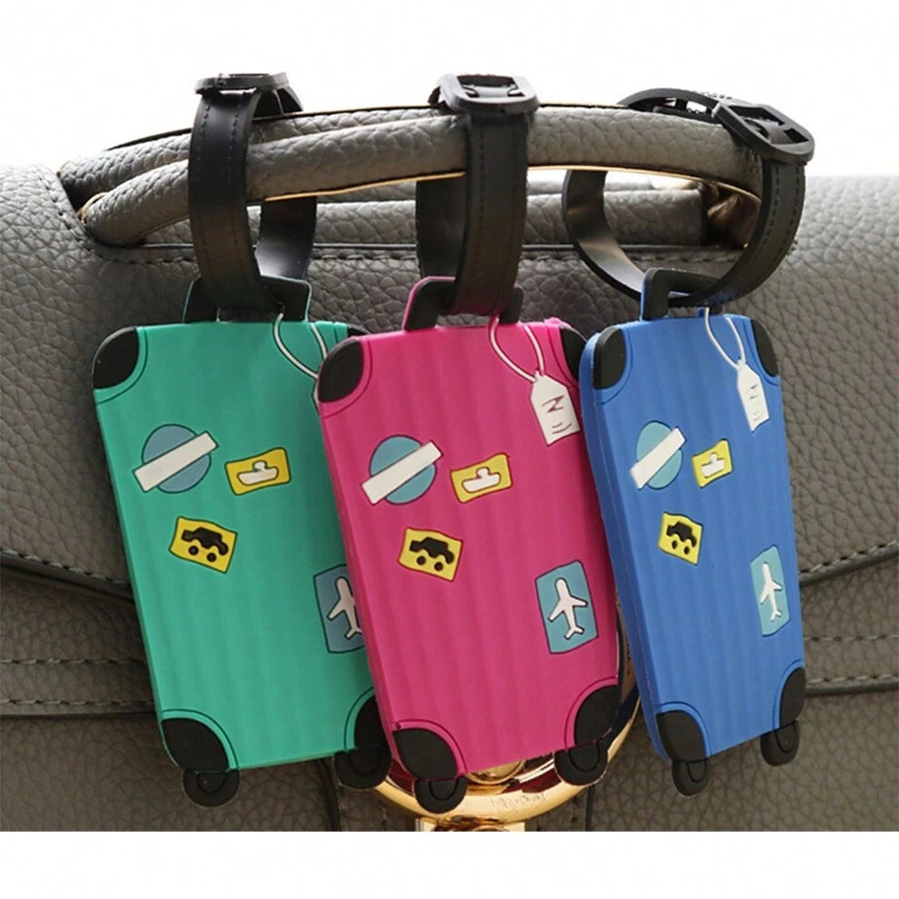 PVC Silicone Luggage Tag Travel Trolley Case Tag Three-Dimensional Pattern Backpack Signature Information Tag Put Lost Travel Essentials For Travel Backpack Travel Bag Luggage Suitcase Travel Gear Bac