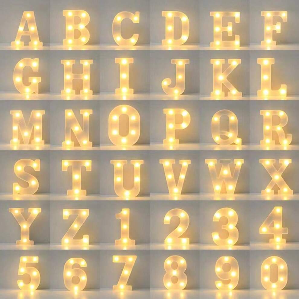 1pc Led Light Cover Number Sign, Halloween Outdoor Decoration, Alphabetic, Battery-Powered Warm White Christmas Decor Digital Light, Holiday Accessory, Wedding Party Supply, Room Event Decoration