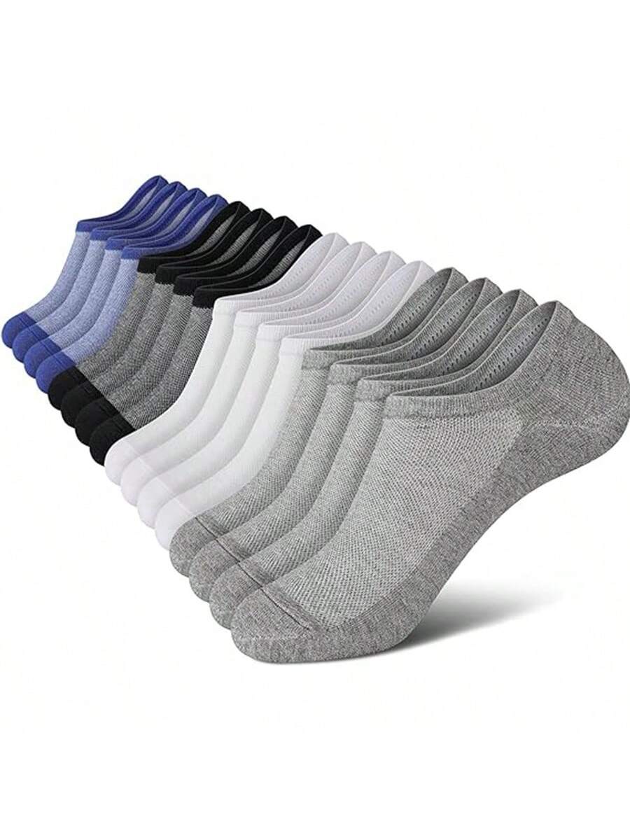 8pairs Men's Short Anti-Odor Summer Socks, Breathable Mesh Athletic Low Cut Socks