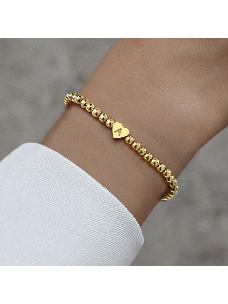 New Classic A-Z Heart Initial Bracelet Women Handmade Bead Bracelet For Women Jewelry Gift