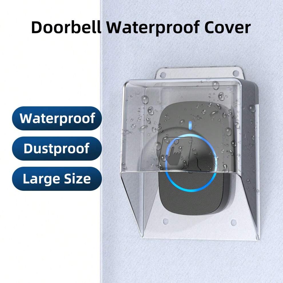 Waterproof Doorbell Cover, Transparent Rainproof Wireless Doorbell Cover For Protective(Not Included Doorbell)