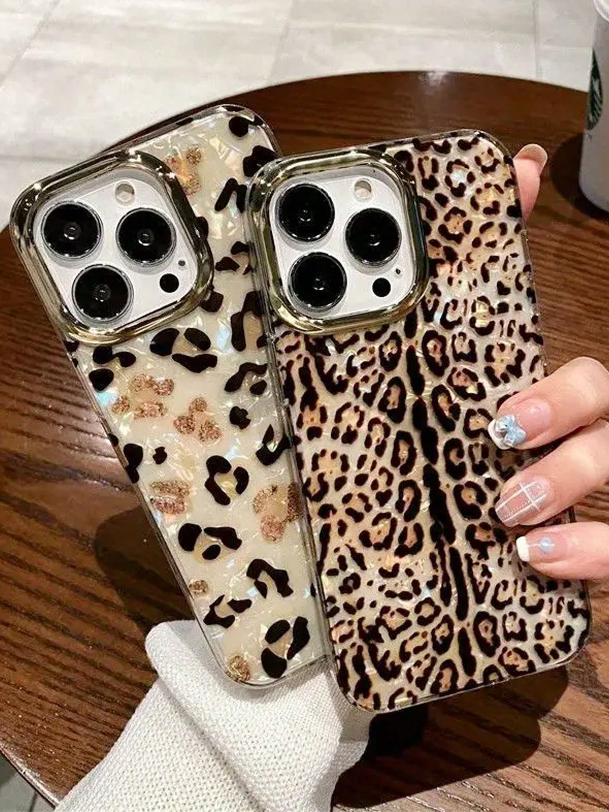 1pc Leopard Pattern Shockproof Matte Metallic Frame Phone Case Compatible With IPhone 11/12/13/14/15 Pro Max, Iphone 14/15 Plus, Iphone 11/15/15 Pro Max, Hard Shell