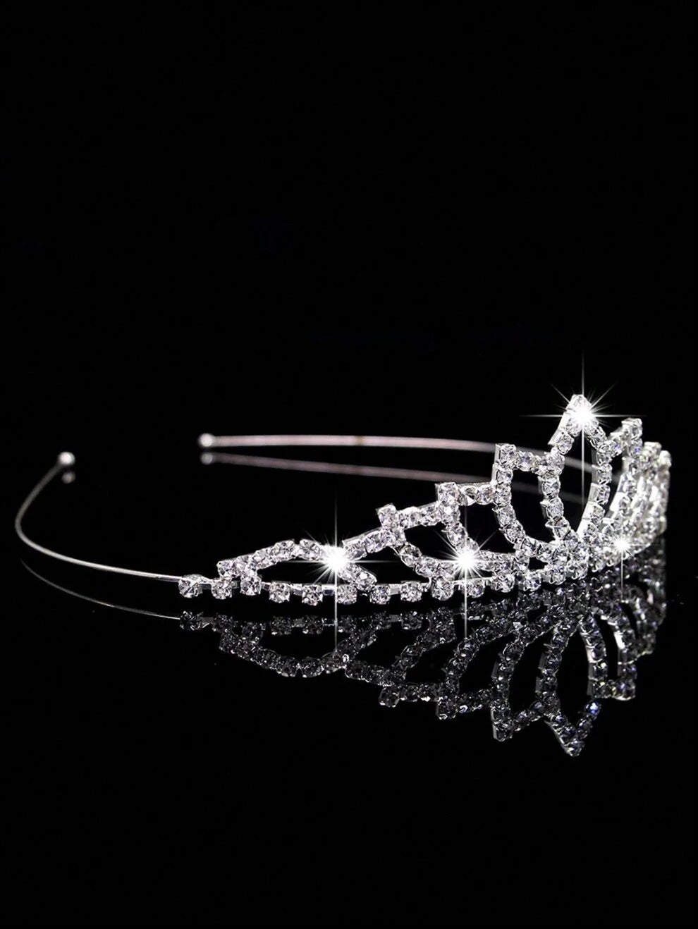 1pc Gold/Silver/Copper Alloy Crown With Rhinestones, Bridal Headpiece For Wedding Banquet, Hair Comb, Crown Royal Tiaras