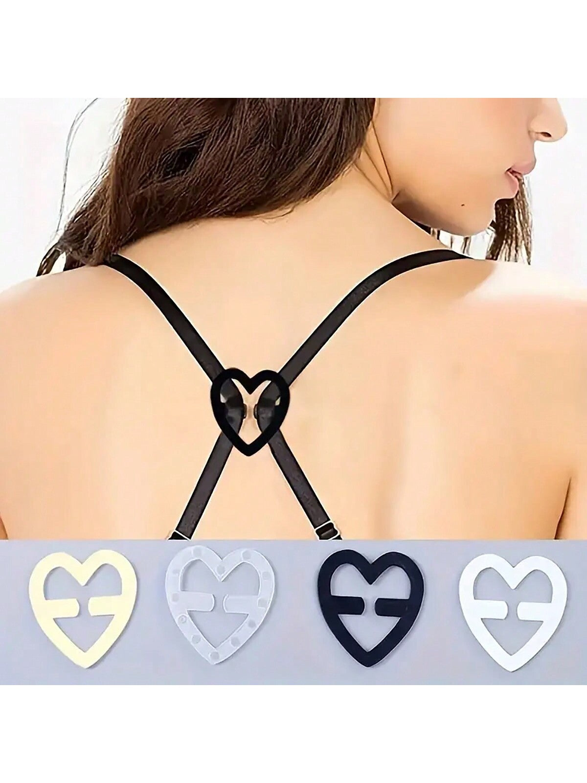 4pcs Heart Shaped Bra Strap Clips, Invisible Non-Slip Shoulder Belt Buckles, Women's Lingerie & Underwear Accessories Camping Stuff