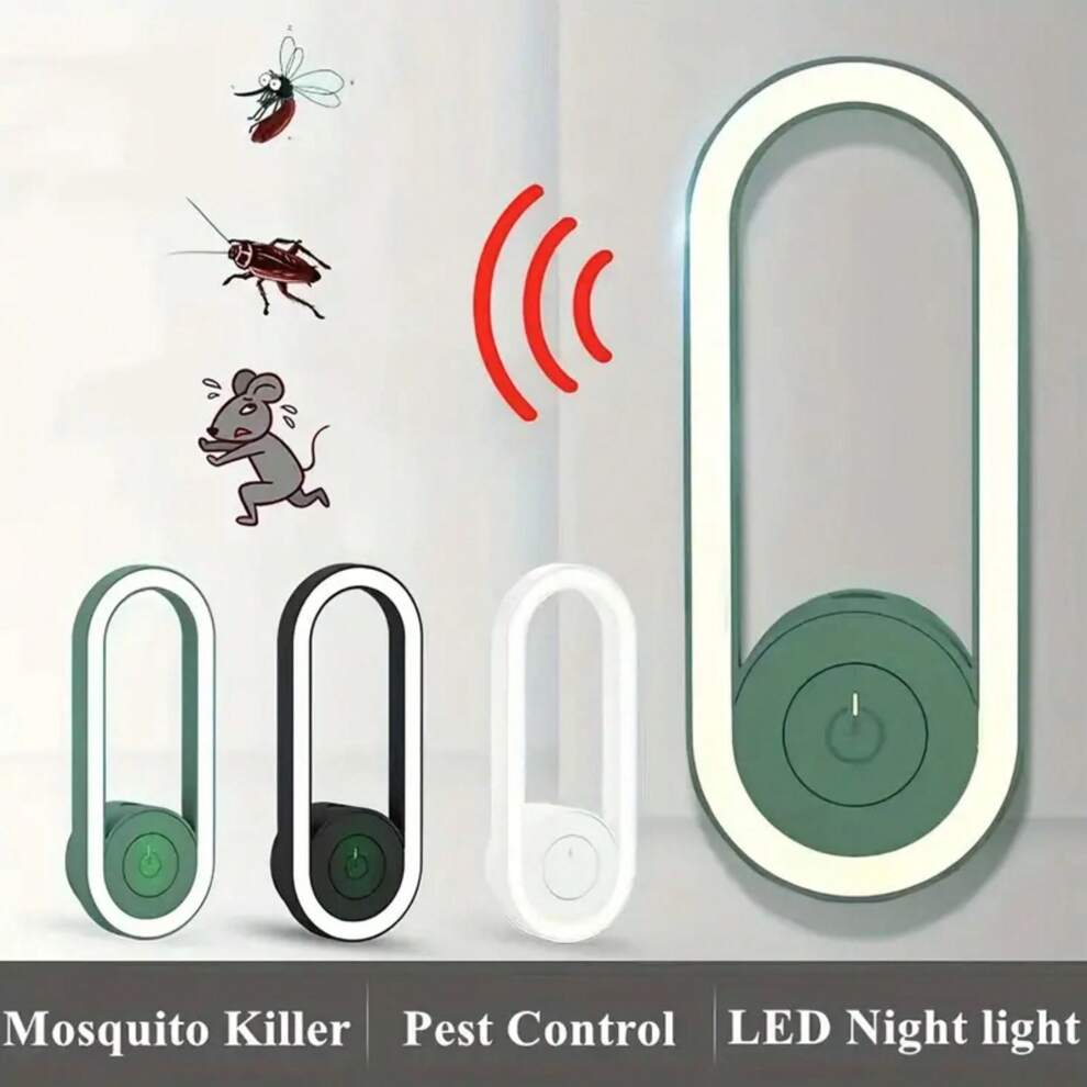 1pc LED Intelligent Ultrasonic Mosquito Repellent Lamp With Night Light Function For Home Bedroom Living Room Creative Bedside Lamp Corridor Lamp Gentle Light Eye Protector Mosquito Killer Insect Repe