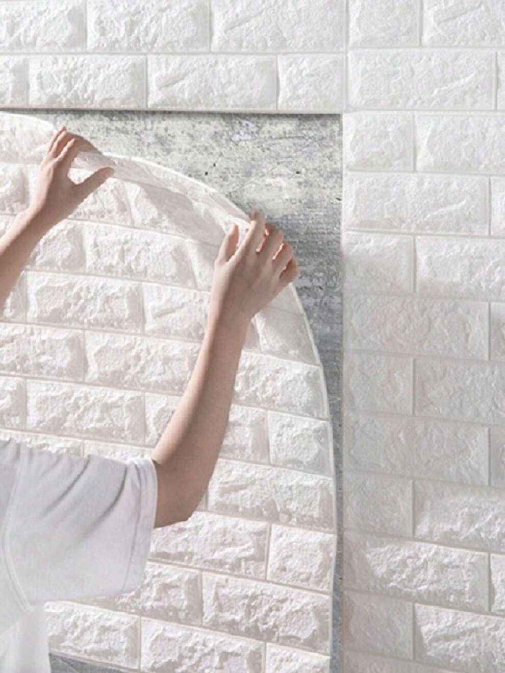 10pcs 3d Self-adhesive Foam Brick Wall Stickers, Waterproof, Moistureproof, Ideal For Room, Home, Living Room, Bathroom Or Kitchen Decoration