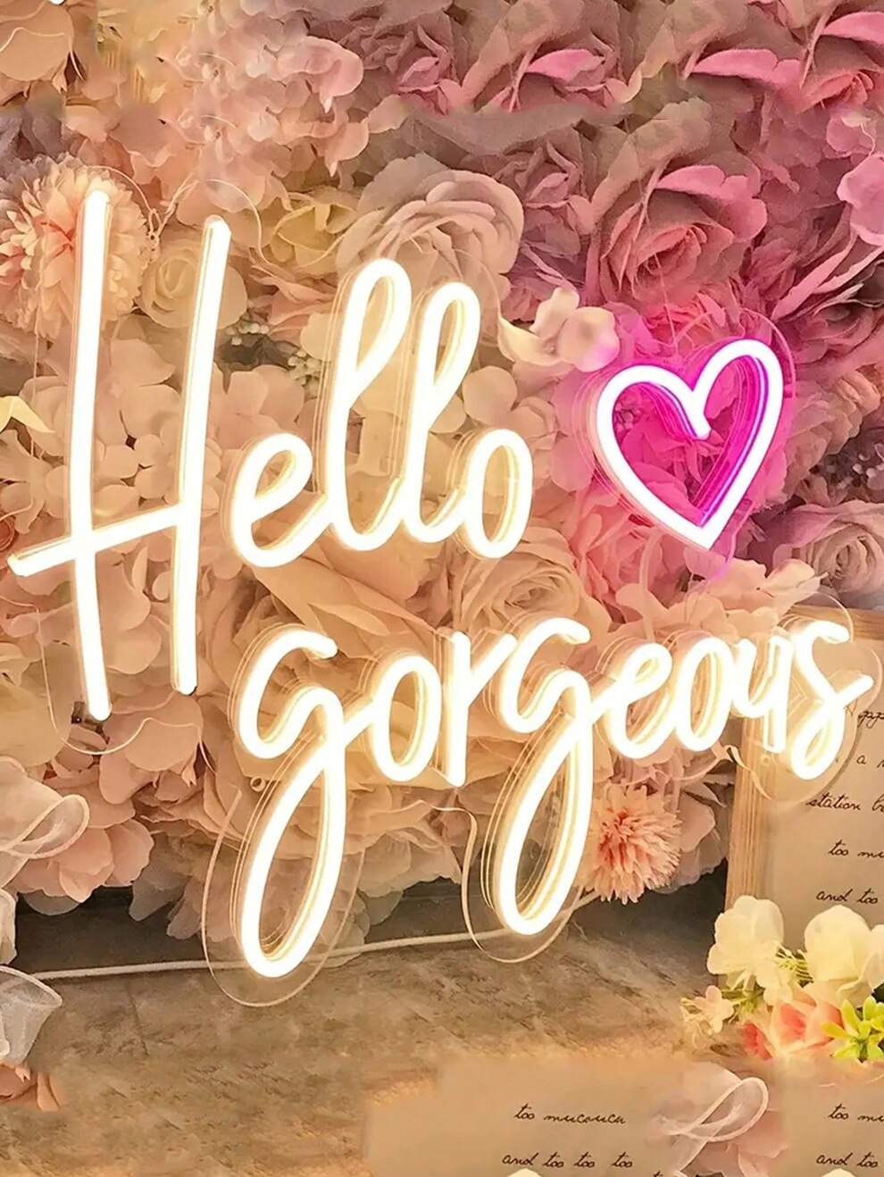 1PC Hello Gorgeous Neon Signs LED Light Up Sign For Wall Decor For Party Bachelorette Birthday Engagement Wedding Decor USB Neon