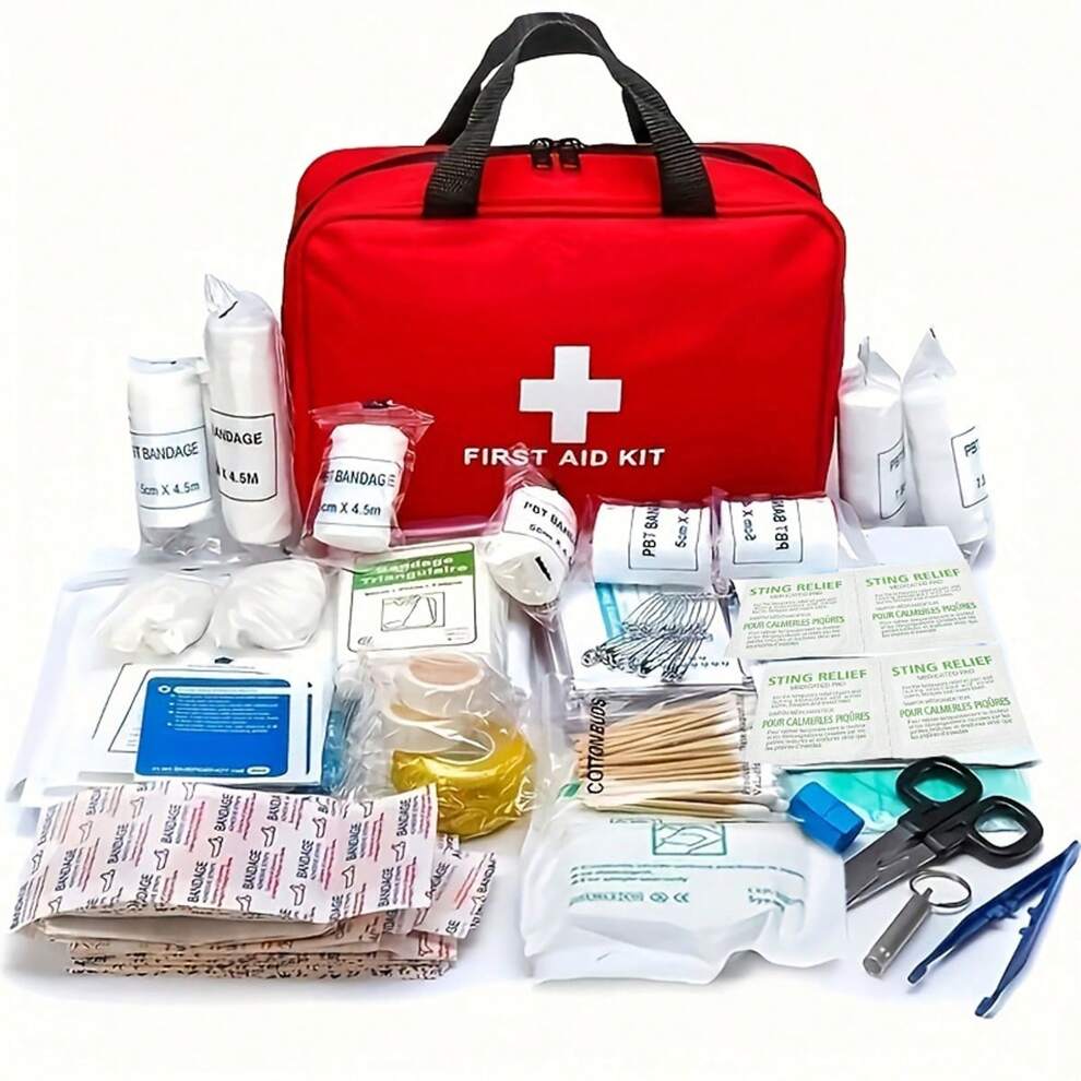 1 Set Portable First Aid Kit With 184 Pieces/30 Types, Suitable For Home, Outdoor Emergencies, Camping And Hiking Survival