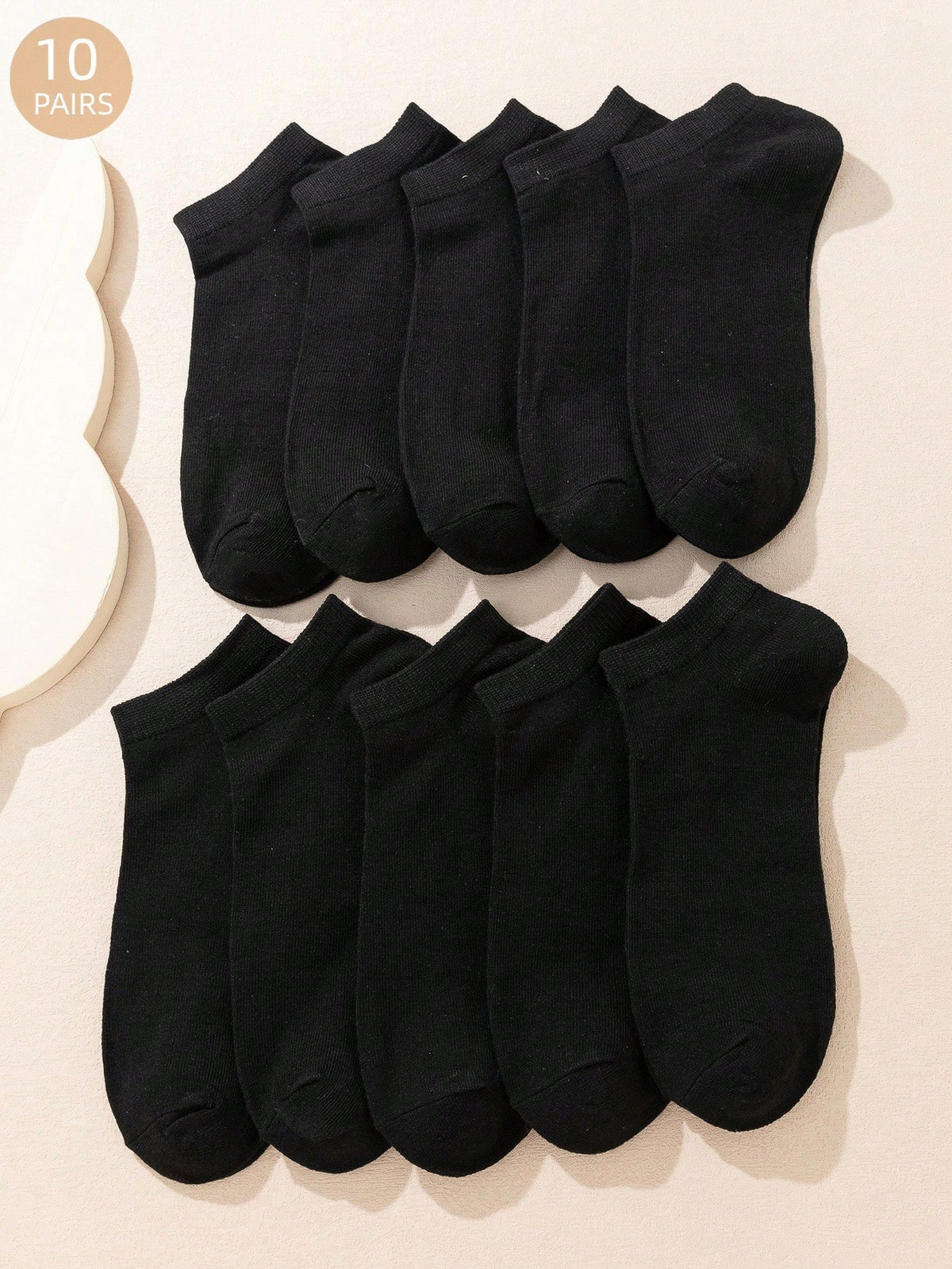 10pairs Men Solid Ankle Socks