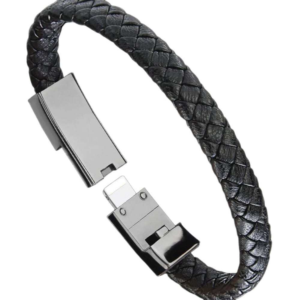 USB Charging Cable Micro USB Charger Bracelet Cable Durable Leather Charging Data Cords Braided Wrist Cuff For Android/