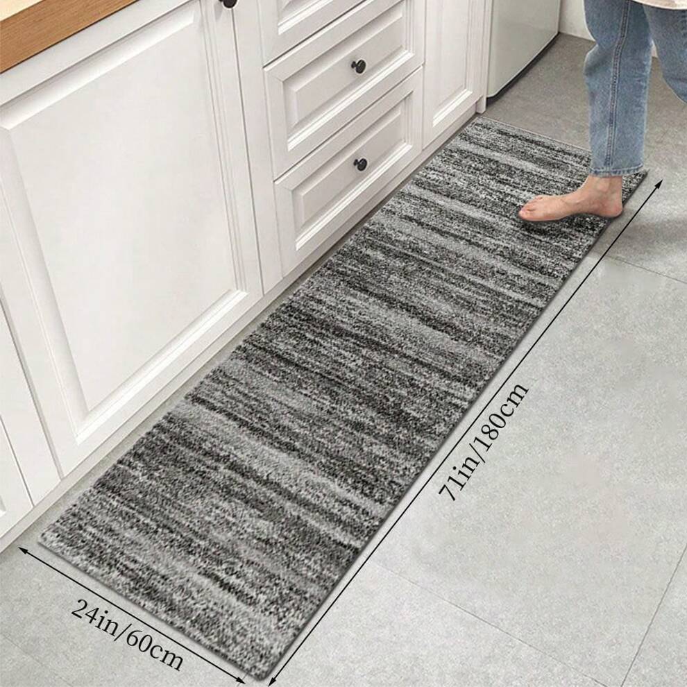 1pc Classic Simple Gray Gradient Memory Sponge Decorative Bathroom Mat, Non-Slip And Machine Washable