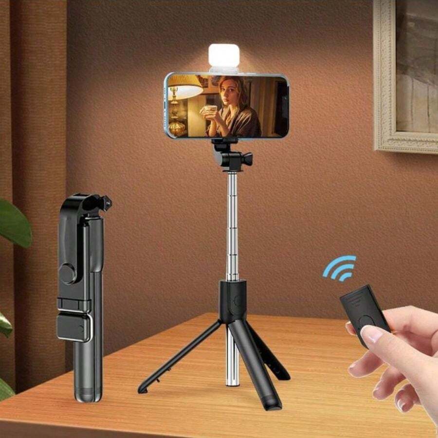 Extended Selfie Stick, Wireless Remote Control Mobile Phone Holder, Live Streaming Tripod, Multi-Functional Photo Universal Travel Selfie Artifact