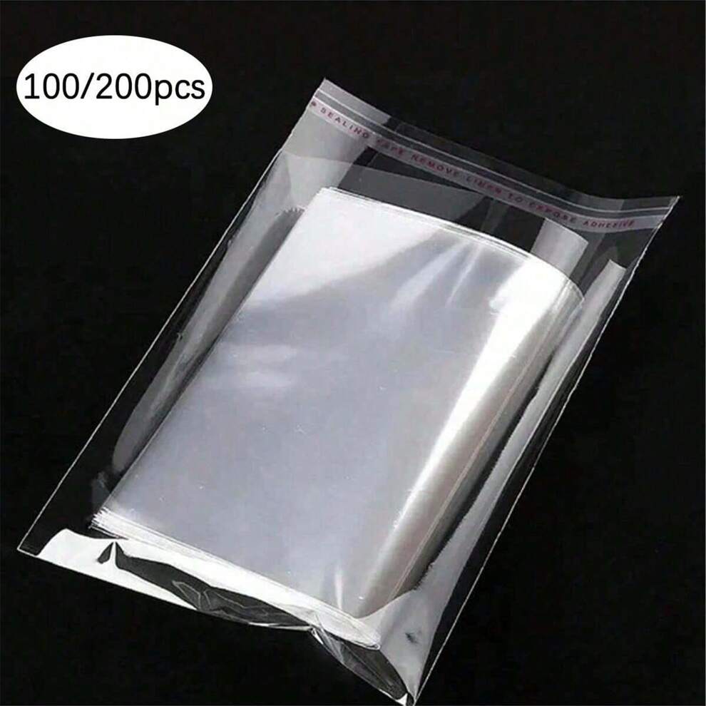 100pcs/200pcs Self-Adhesive Sealing Clear OPP Bags, Resealable Plastic Bags For Large-Scale Packaging Of Small Gifts, Party Favors, And Toys