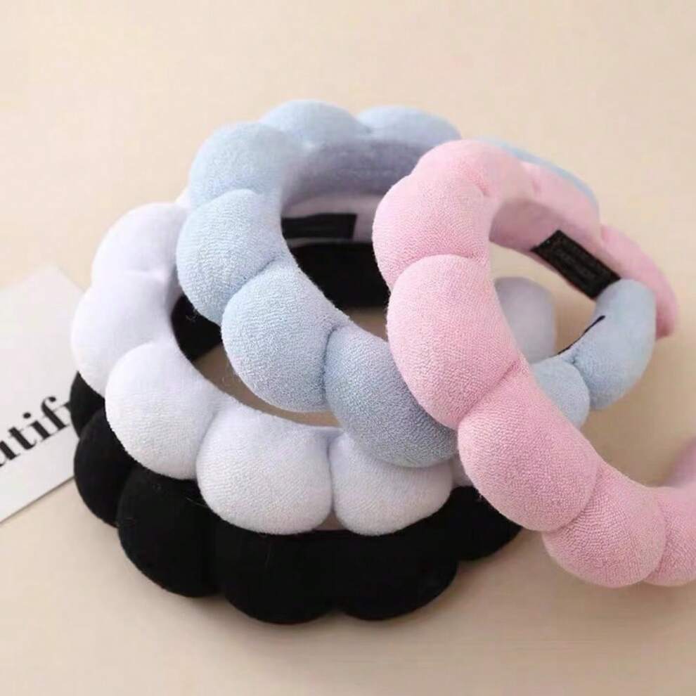 1pc Simple Cloud Shaped Sponge Hair Hoop For Women, Summer Headband For Hair Wash And Hair Style Cute