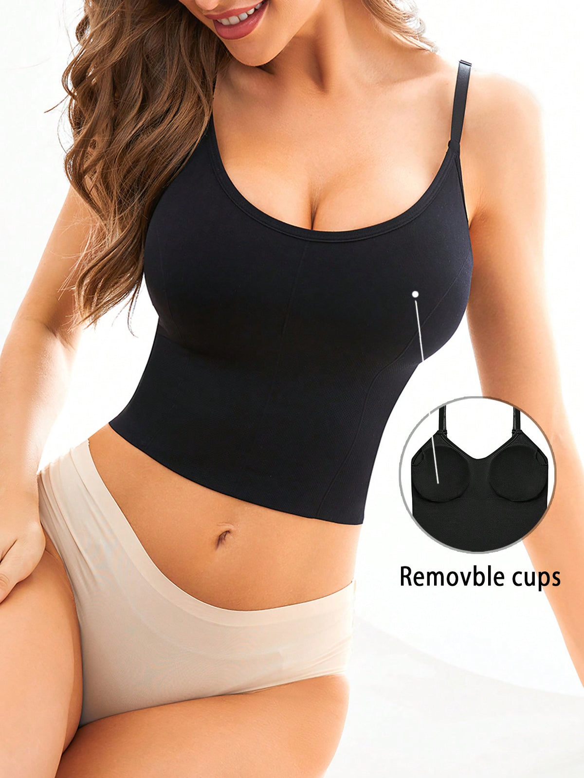 Solid Removable Cups Cami Top