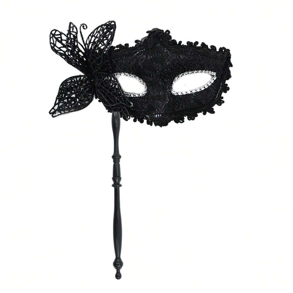 Women Masquerade Mask With Holding Stick Party Mask Half Face Mask For Halloween