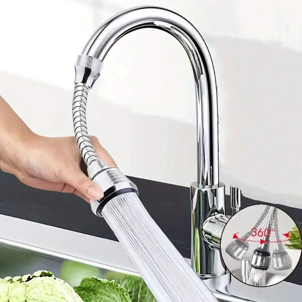 1pc Kitchen Faucet Extender With Anti-Splash Swivel Sprayer For Kitchen/Bathroom/Toilet Universal Sink,With Water Pressure Booster External Joint,With Two Adjustable Modes And Longer Design