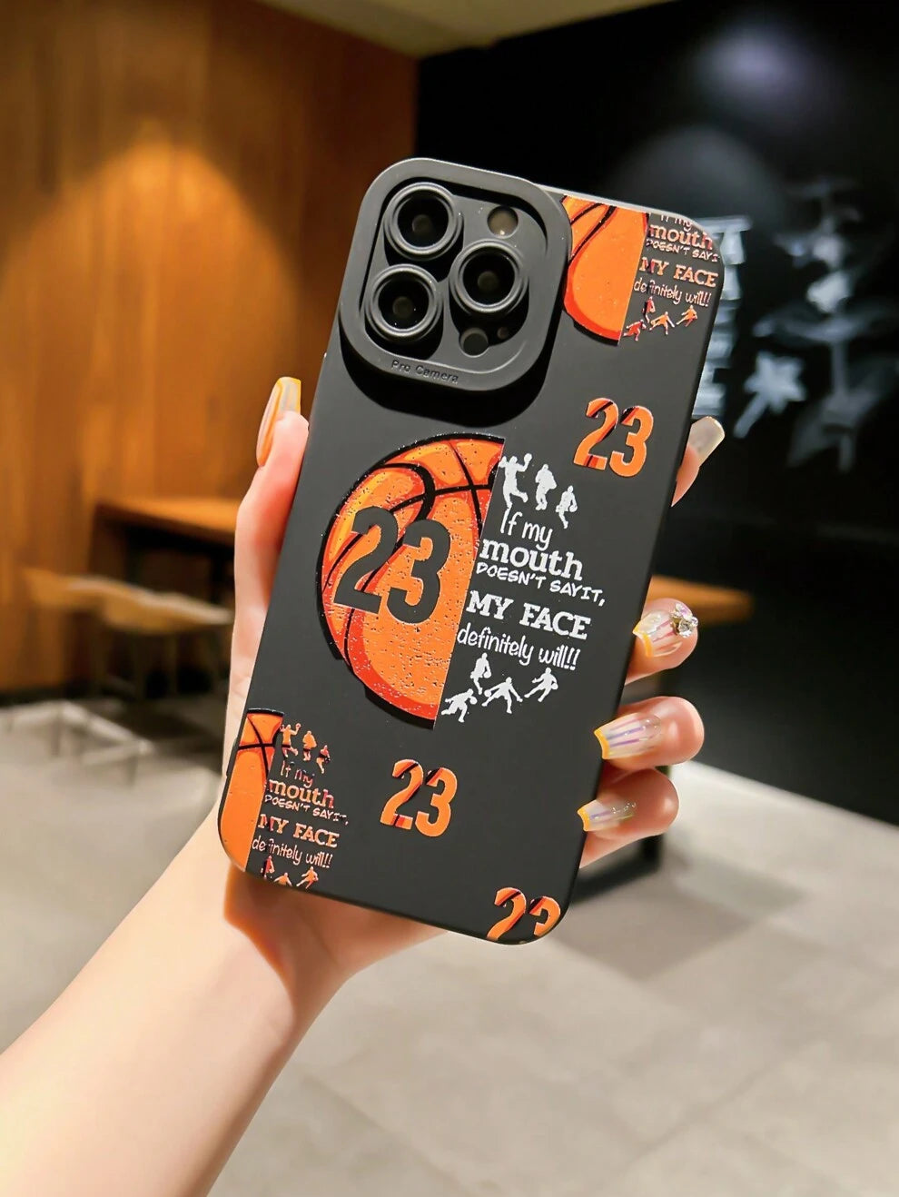 1pc Tpu Basketball Series Phone Case With Anti-Fall Protection And Camera Lens Cover Compatible With IPhone