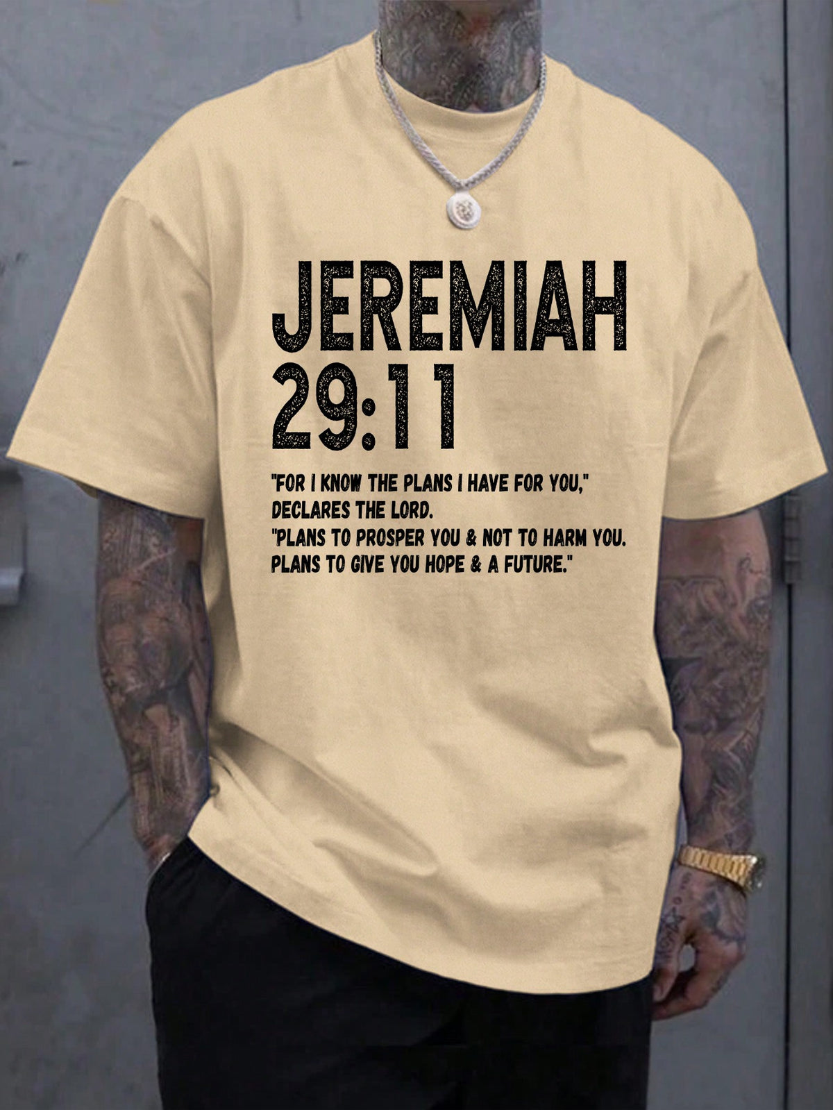 Men's Casual Short Sleeve T-Shirt With Printed Text