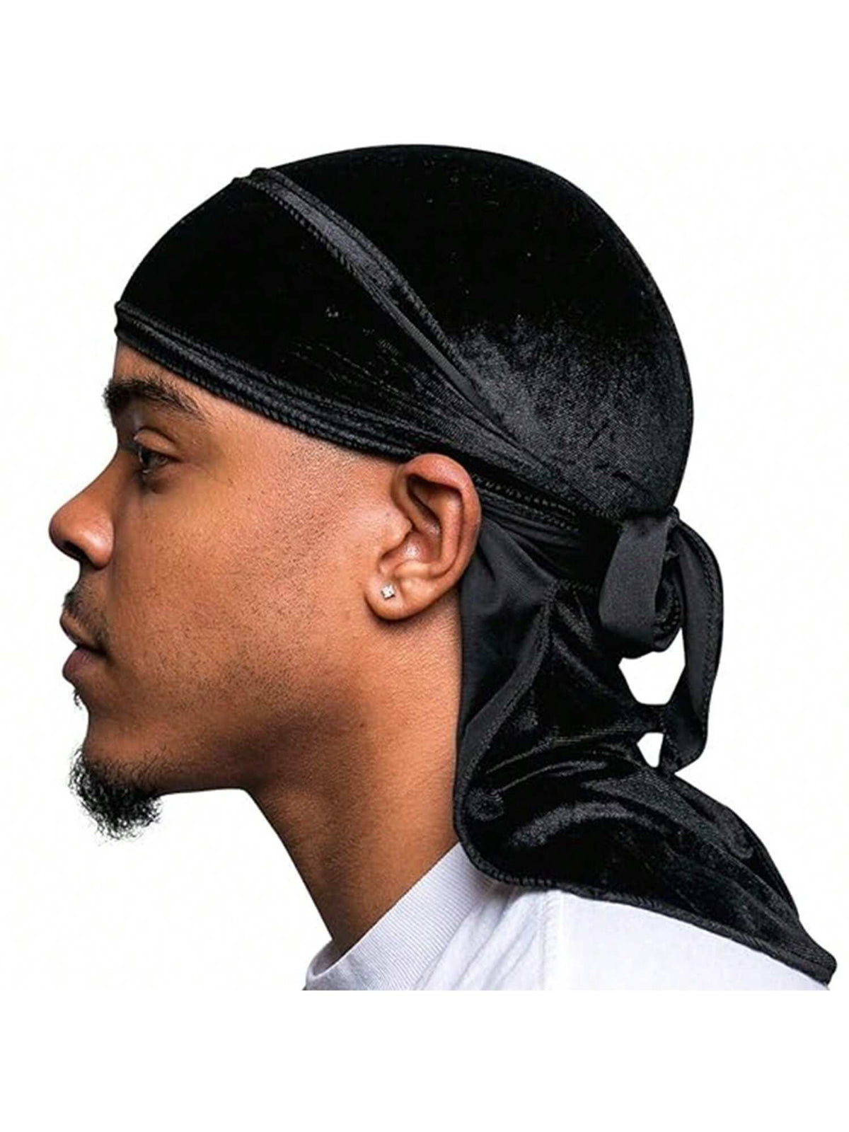 Men's Durag Velvet Solid Color Elastic Bandana Pirate Cap With Fleece Lining, Suitable For Sport, Outdoor Activities, Breathable And Comfortable Headgear For Both Men And Women