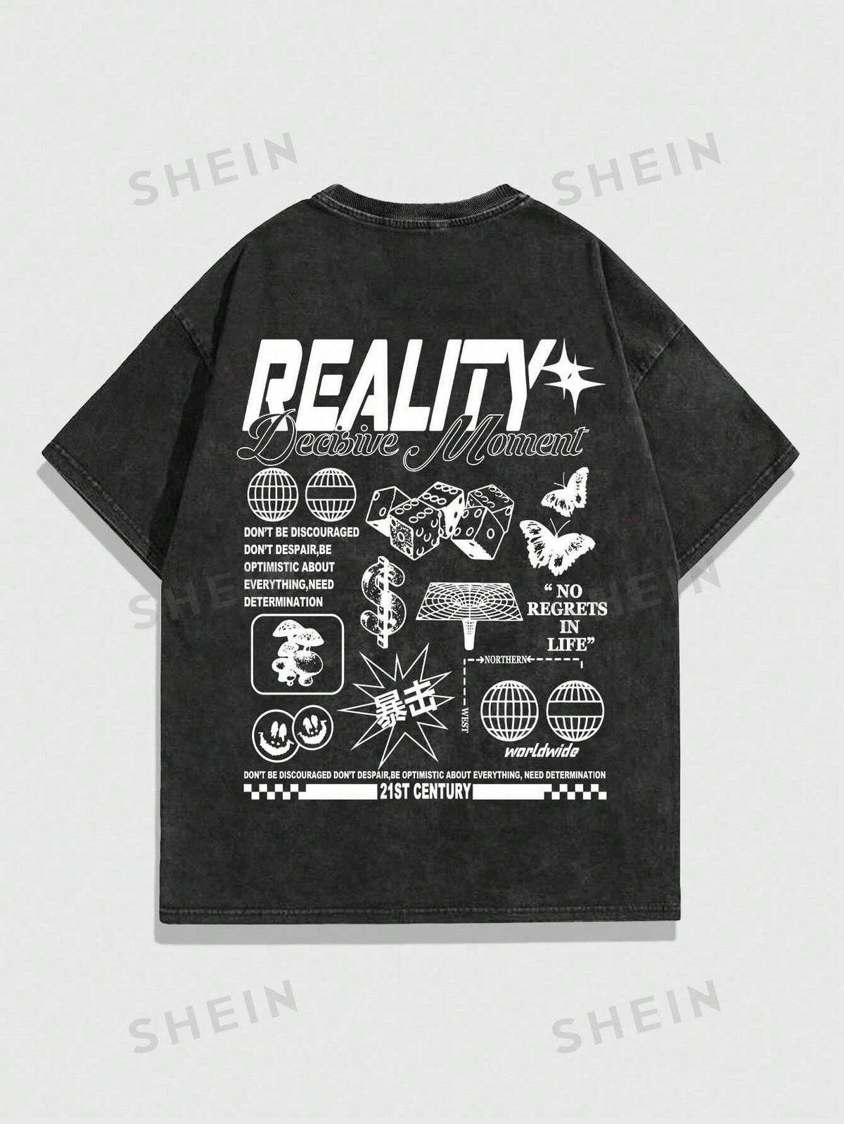 ROMWE Street Life Men's Slogan Print Short Sleeve T-Shirt, Suitable For Daily Wear In Spring And Summer, School