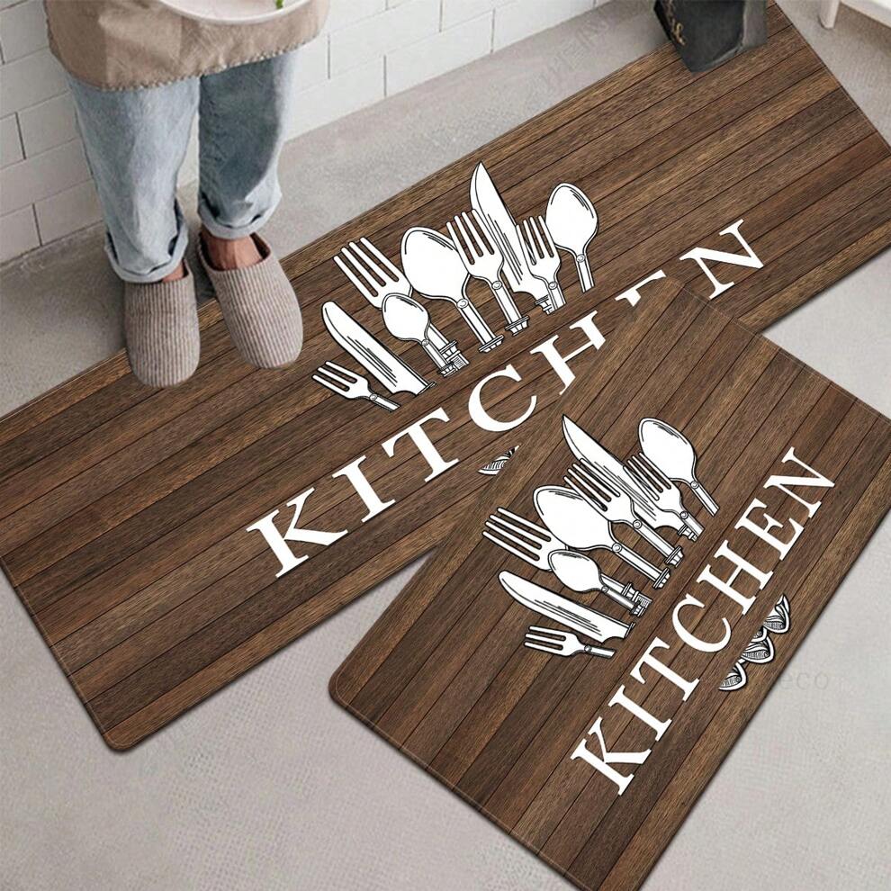 1pc Premium Prints Kitchen Soft Comfort Standing Mat,Absorbent Anti-Slip Durable Anti- Stain Mat,Suitable For Bathroom Doorway Kitchen Dining Room Carpet,Living Room Bedroom Home Decor Rug