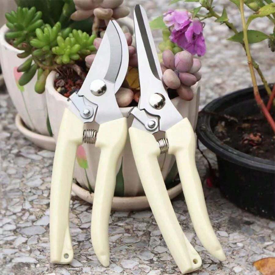 Stainless Steel Pruning Shears For Trimming, Picking Fruits, Flowers, Plants, Tree Branches, Grafting And Garden Horticulture