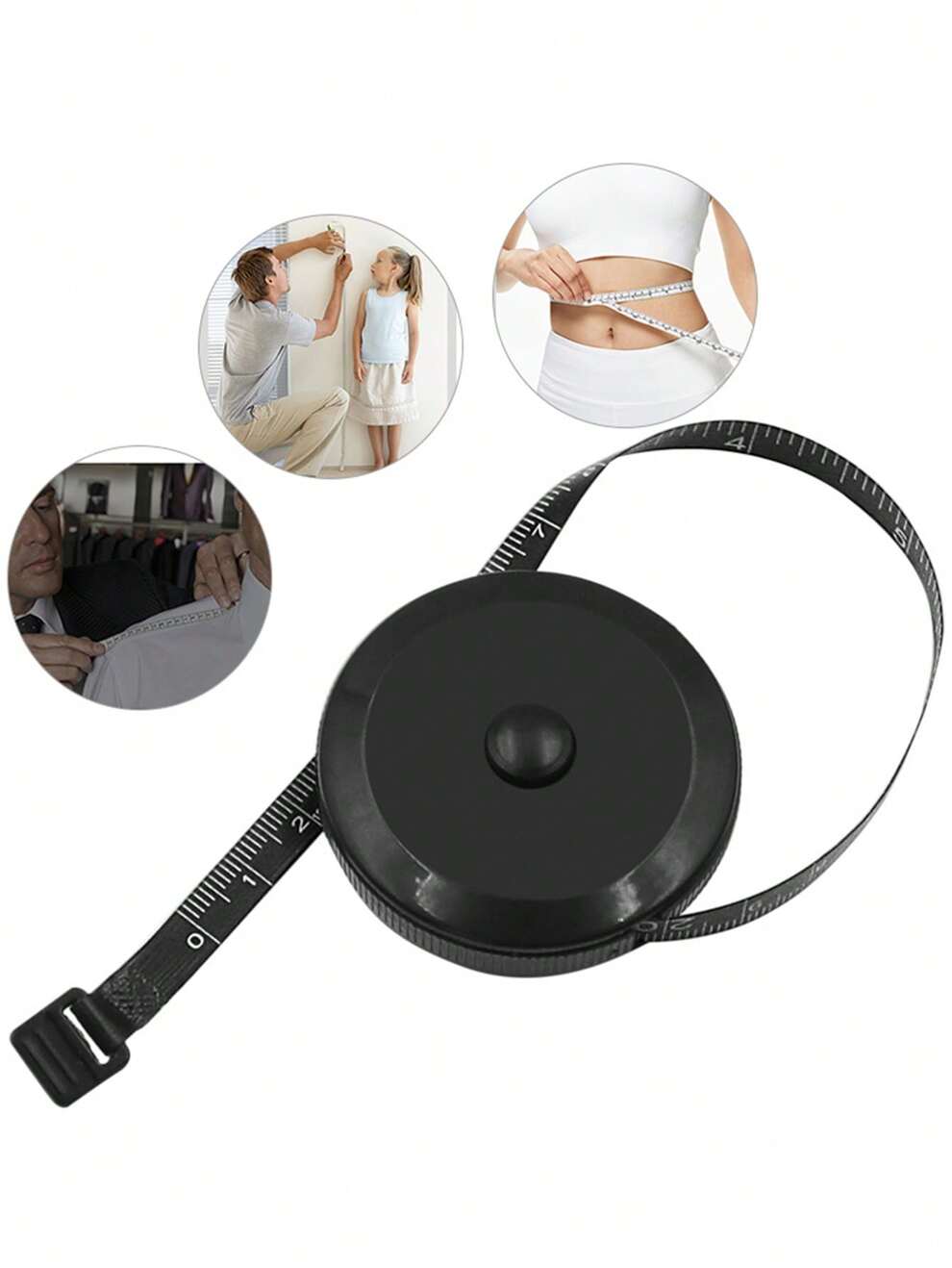 150cm/60inch Black & White Double-Sided Auto Retractable Abs Plastic Soft Tape Measure, Circular Measuring Tape, Sewing Tools, Measurement Tools, Gift Tape, Measuring Devices, Tape For Measuring Cloth